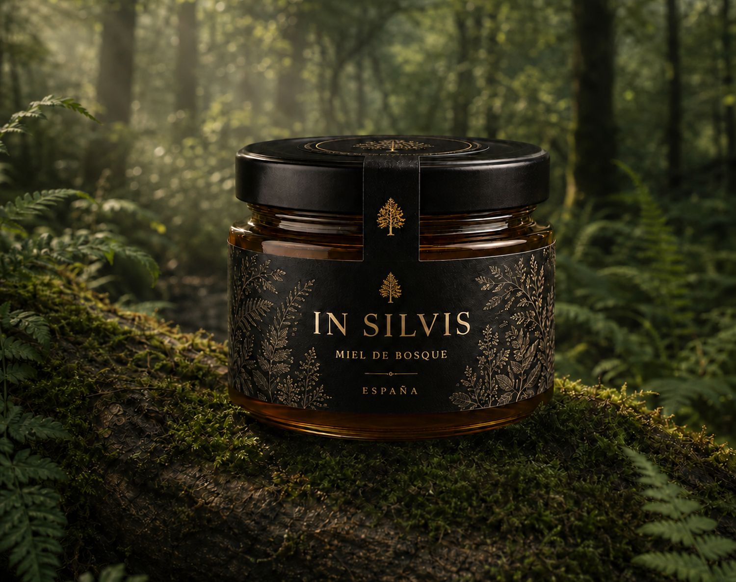 Tarro de 300 g de IN SILVIS, miel de bosque 100% cosechada en España